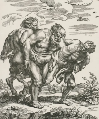 <span class="numbwork">0635</span > <span class="bullwork">•</span > Sileno acompañado de un sátiro y un fauno